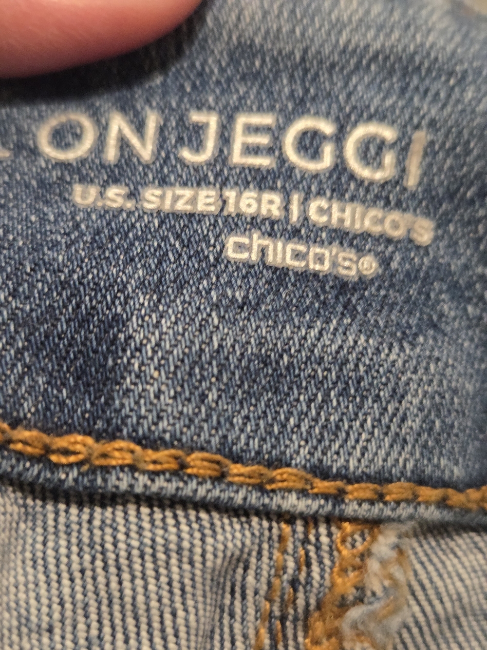 Chico's Mid-Blue Cropped Jeans with Scalloped Laser-Cut Hem - Picture 5 of 9